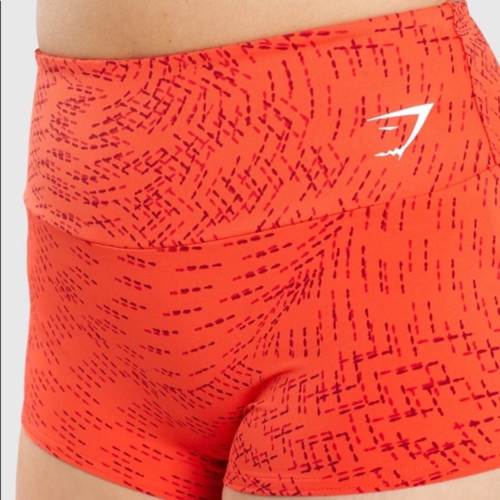 Gymshark Training Shorts Orange Print Small